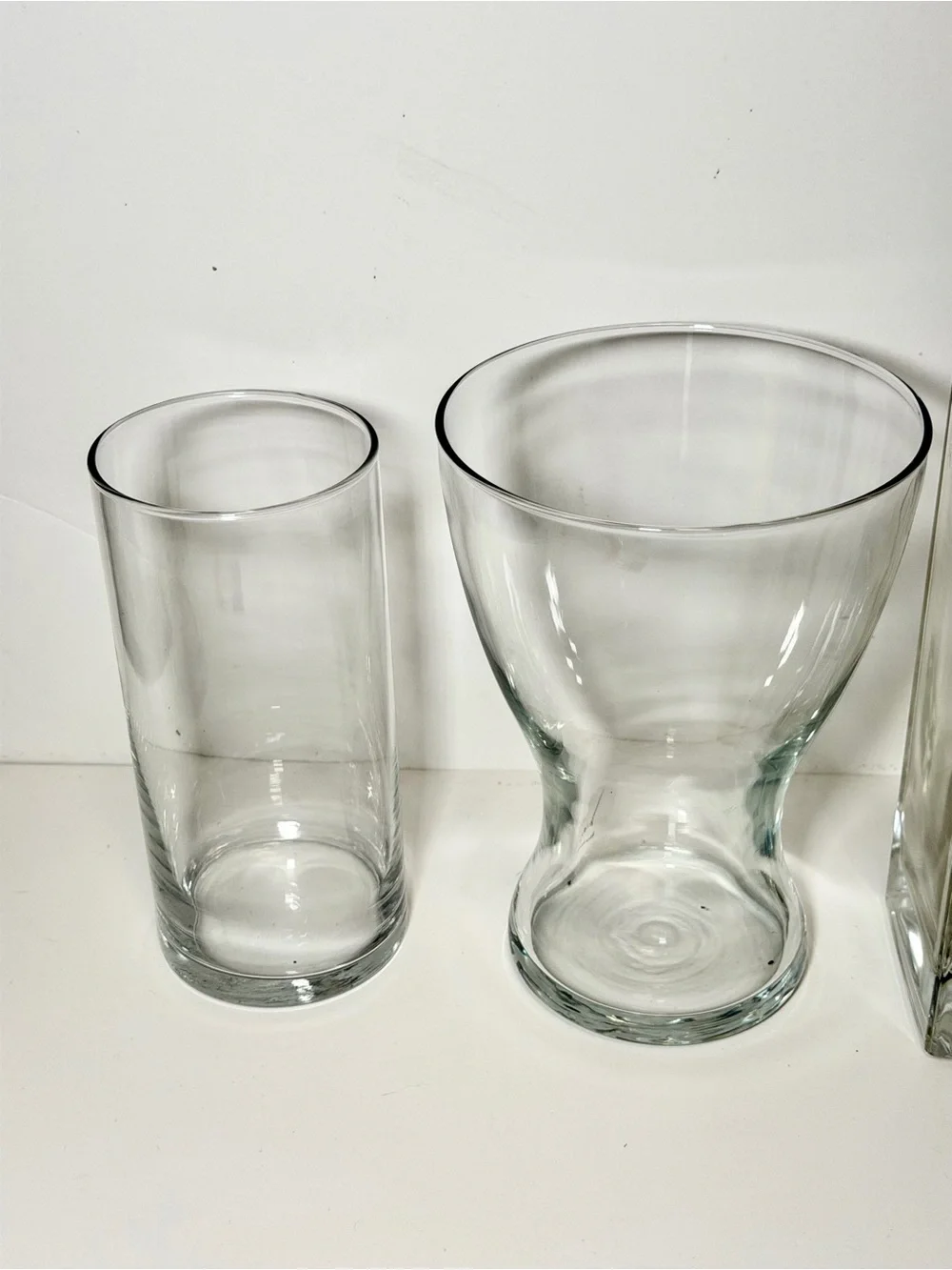 4-Piece Clear Glass Vase and Cylinder Set